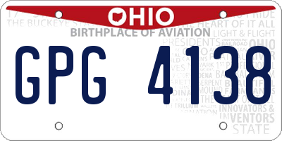 OH license plate GPG4138