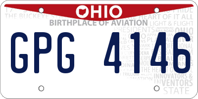 OH license plate GPG4146