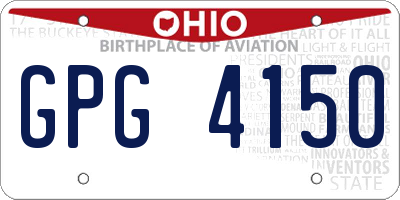 OH license plate GPG4150
