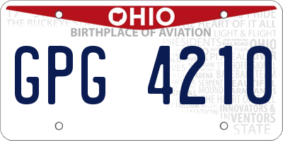 OH license plate GPG4210