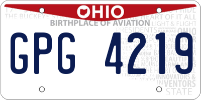 OH license plate GPG4219