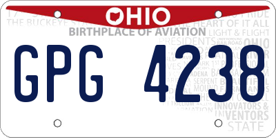 OH license plate GPG4238