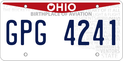 OH license plate GPG4241