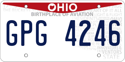 OH license plate GPG4246