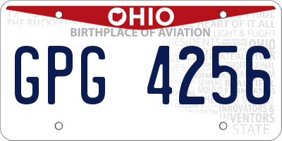 OH license plate GPG4256
