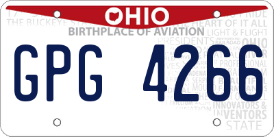 OH license plate GPG4266