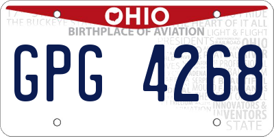 OH license plate GPG4268