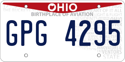 OH license plate GPG4295