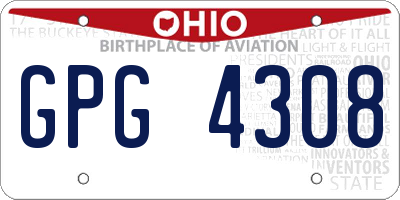 OH license plate GPG4308