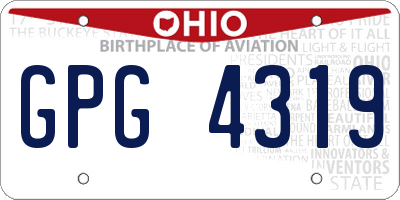 OH license plate GPG4319