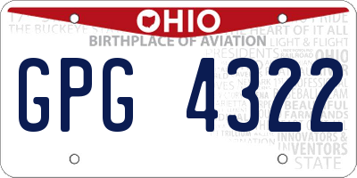 OH license plate GPG4322