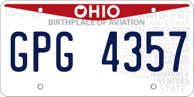 OH license plate GPG4357
