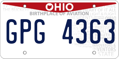 OH license plate GPG4363