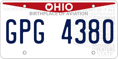 OH license plate GPG4380