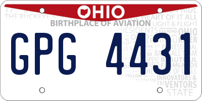 OH license plate GPG4431