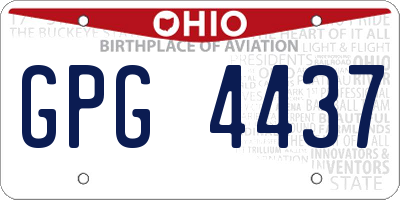 OH license plate GPG4437