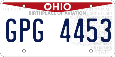 OH license plate GPG4453