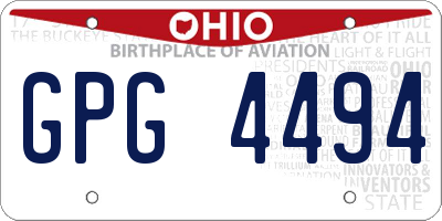 OH license plate GPG4494