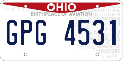 OH license plate GPG4531