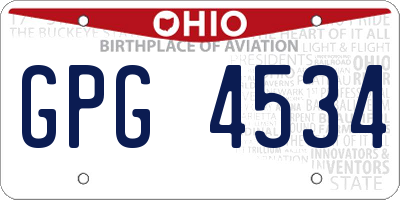 OH license plate GPG4534