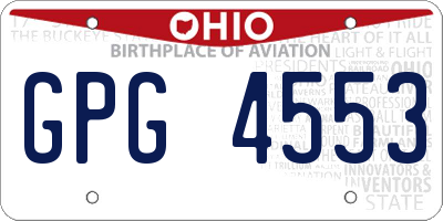 OH license plate GPG4553