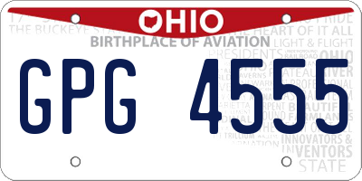 OH license plate GPG4555