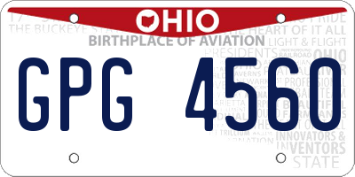 OH license plate GPG4560