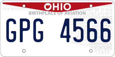 OH license plate GPG4566