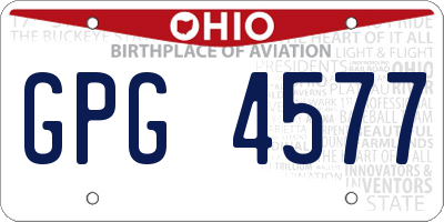 OH license plate GPG4577