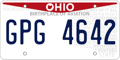 OH license plate GPG4642
