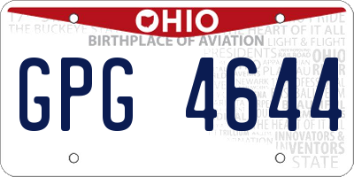 OH license plate GPG4644