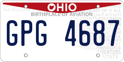 OH license plate GPG4687