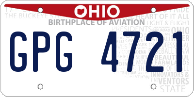OH license plate GPG4721