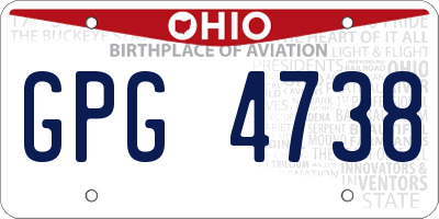OH license plate GPG4738