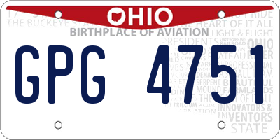 OH license plate GPG4751