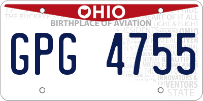 OH license plate GPG4755