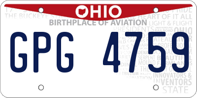 OH license plate GPG4759