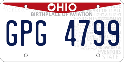 OH license plate GPG4799