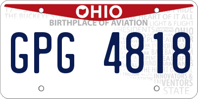 OH license plate GPG4818