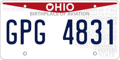 OH license plate GPG4831