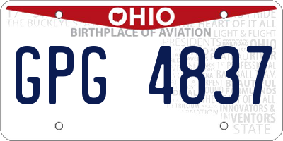 OH license plate GPG4837