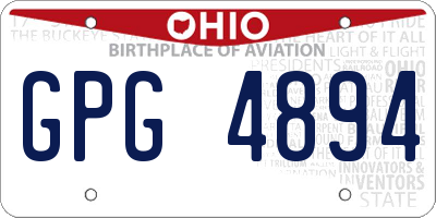 OH license plate GPG4894