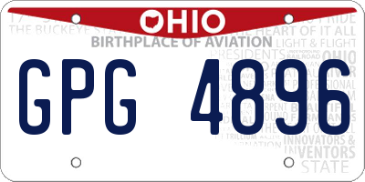 OH license plate GPG4896