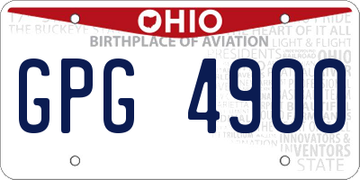 OH license plate GPG4900