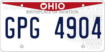 OH license plate GPG4904