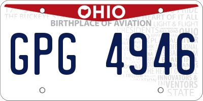 OH license plate GPG4946
