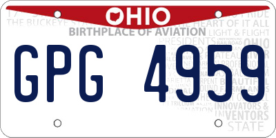 OH license plate GPG4959