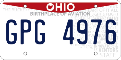 OH license plate GPG4976