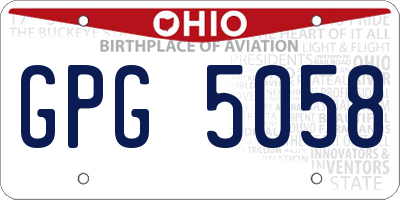 OH license plate GPG5058