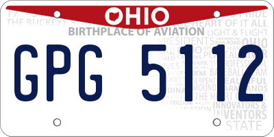 OH license plate GPG5112